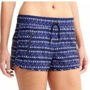Athleta Sway Drawstring Shorts - Blue Ikat Print - Size S
